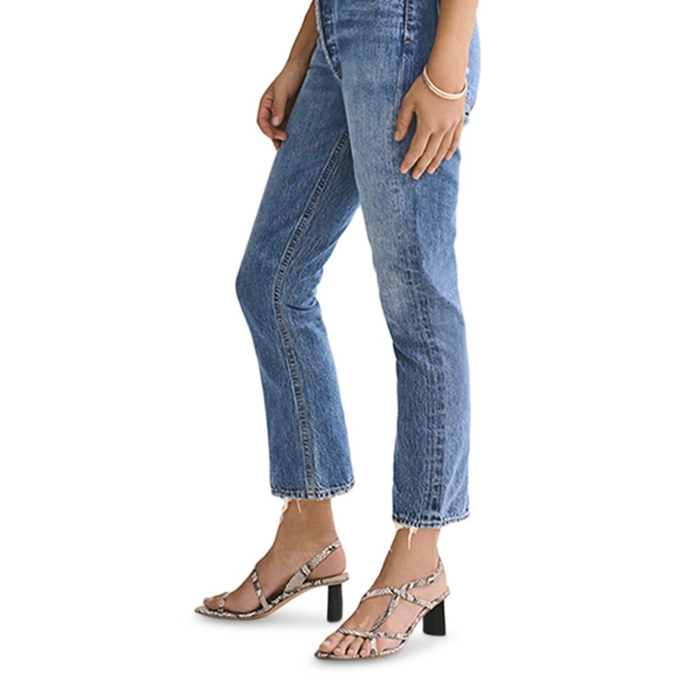 Agolde Riley High Rise Cropped Straight Jeans in Frequency - Picture 7 of 7